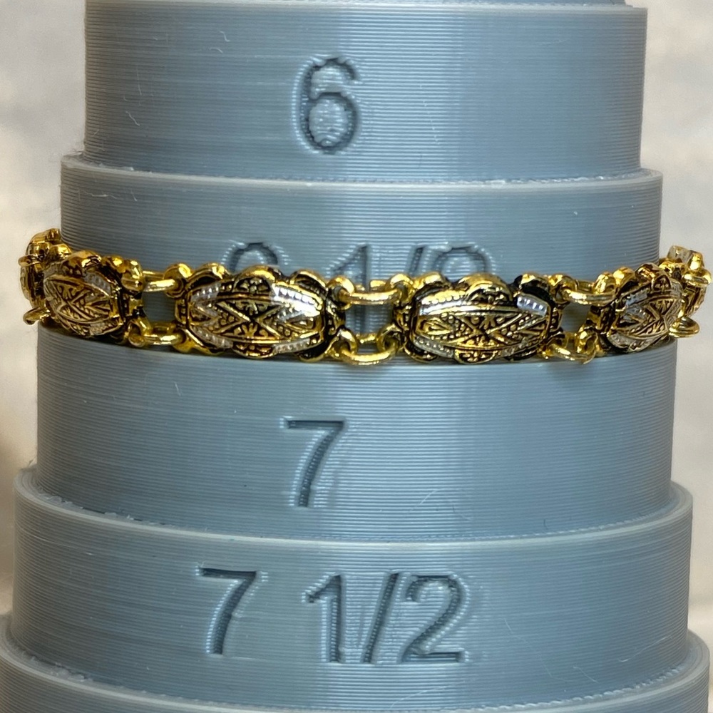 Beautiful Vintage Damascene Bracelet size 6.5” Claw Clasp - Picture 4 of 8